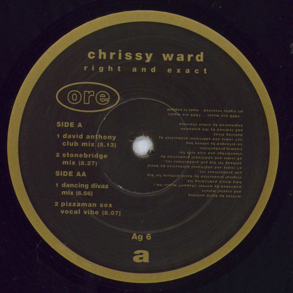 Chrissy Ward Right & Exact UK 12" vinyl single (12 inch record / Maxi-single) CE812RI830800