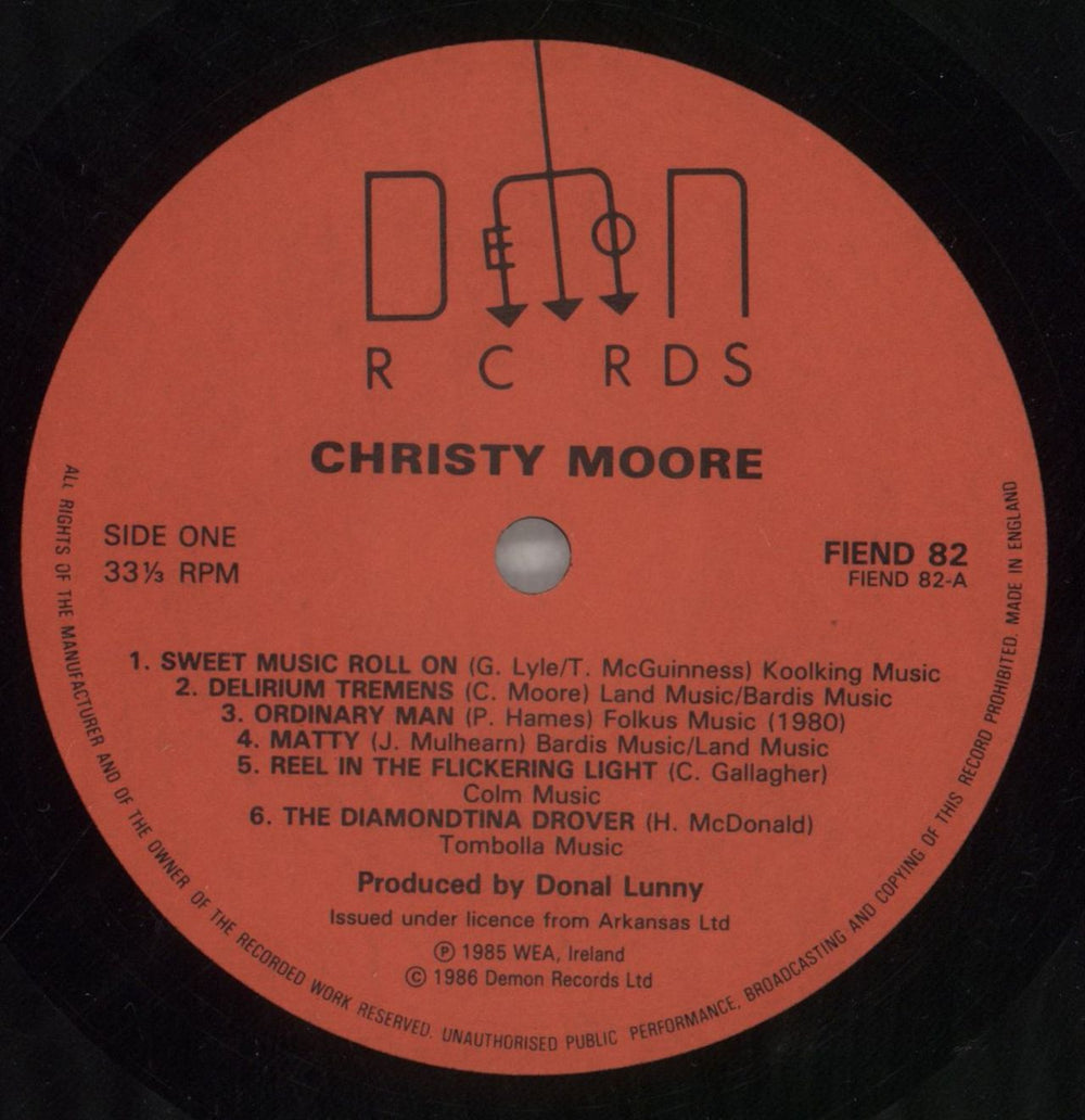 Christy Moore Ordinary Man UK vinyl LP album (LP record) CMRLPOR495294
