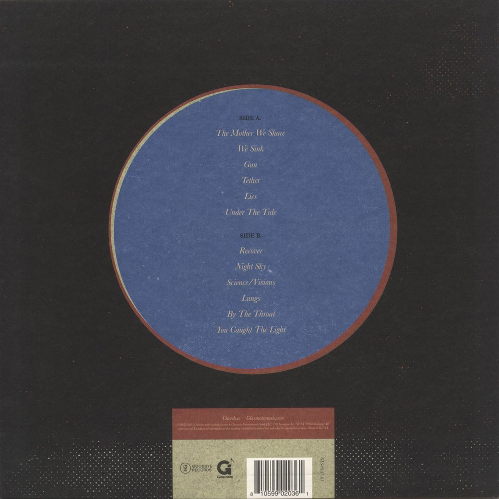 Chvrches The Bones Of What You Believe US vinyl LP album (LP record) 810599020361