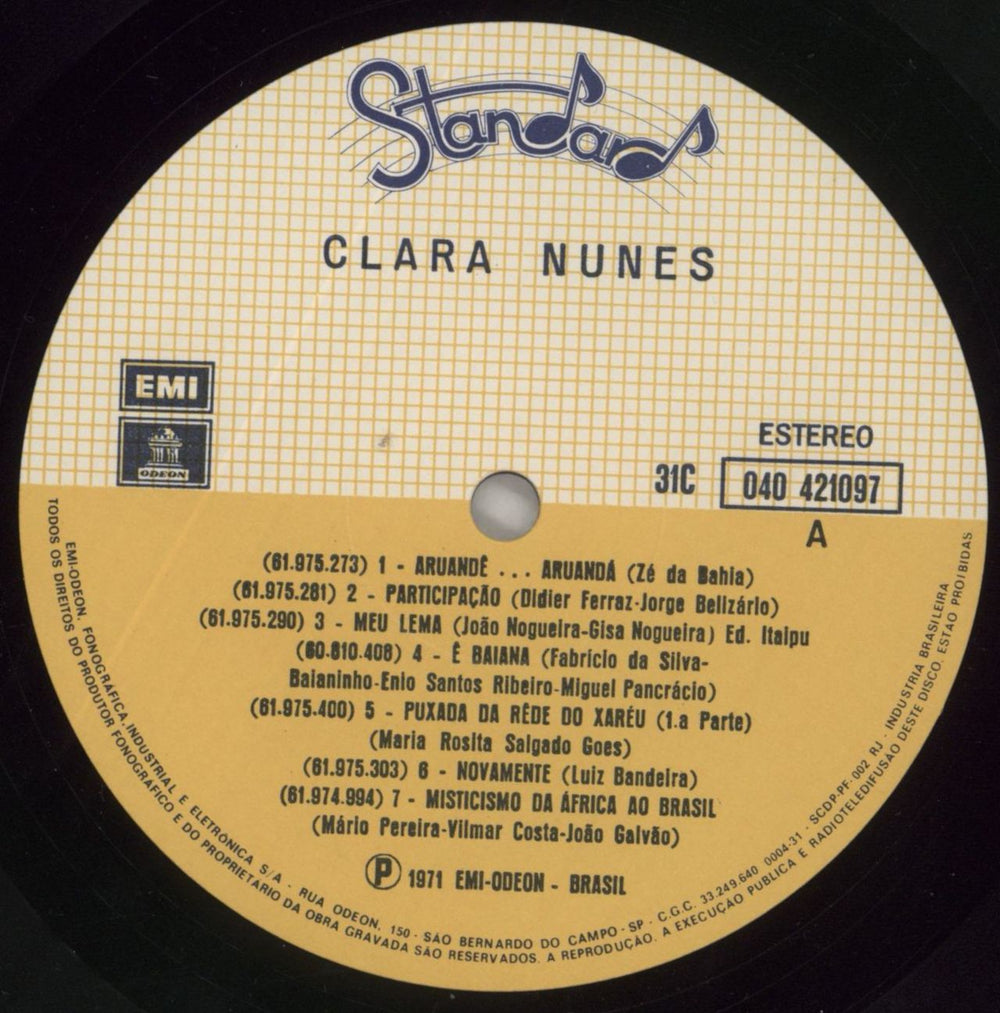 Clara Nunes Clara Nunes Brazilian vinyl LP album (LP record) FQCLPCL858117