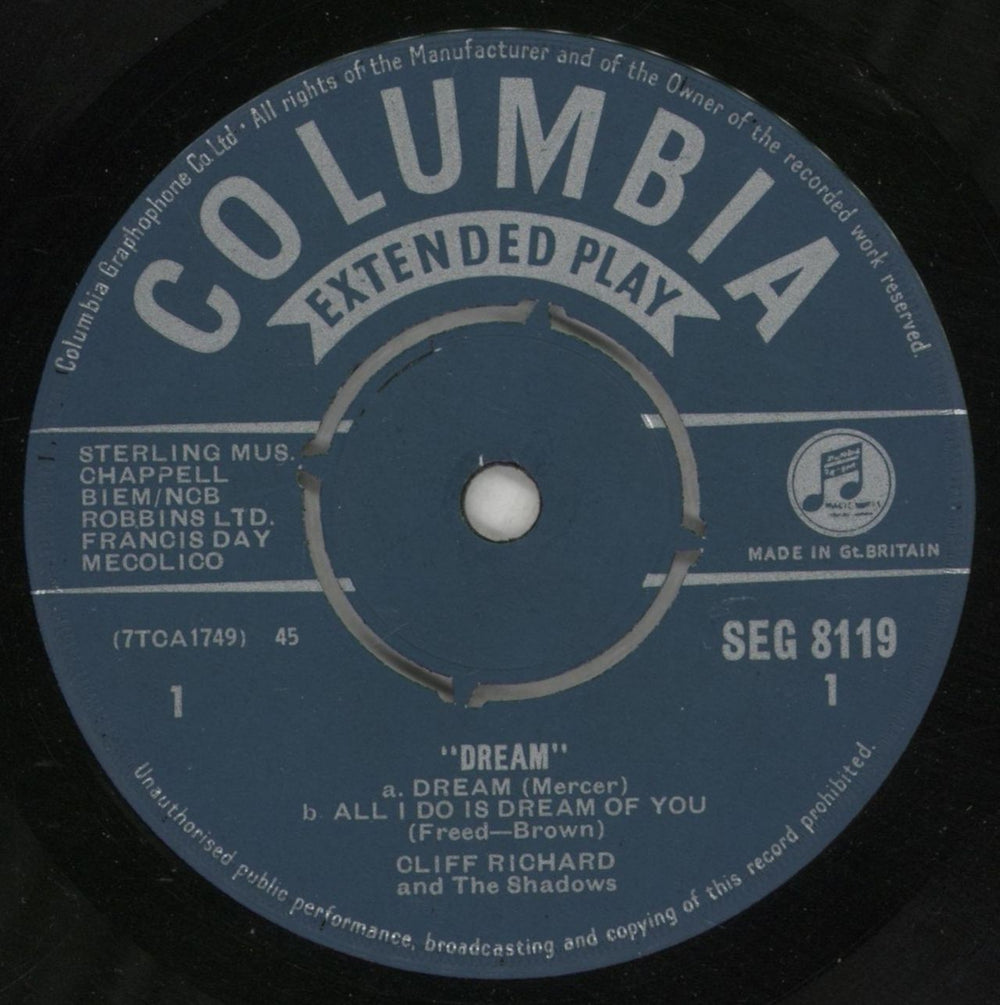 Cliff Richard Dream EP - 1st UK 7" vinyl single (7 inch record / 45) RIC07DR239699