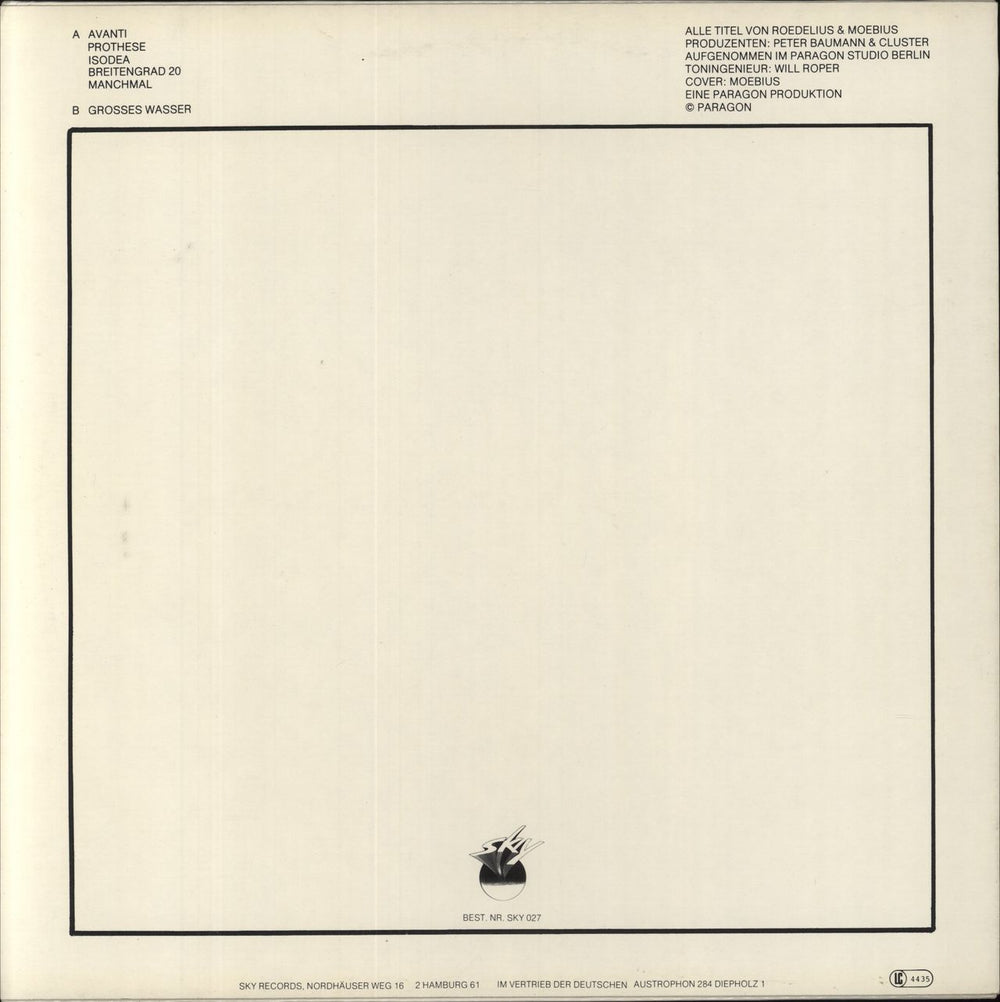 Cluster Grosses Wasser German vinyl LP album (LP record)