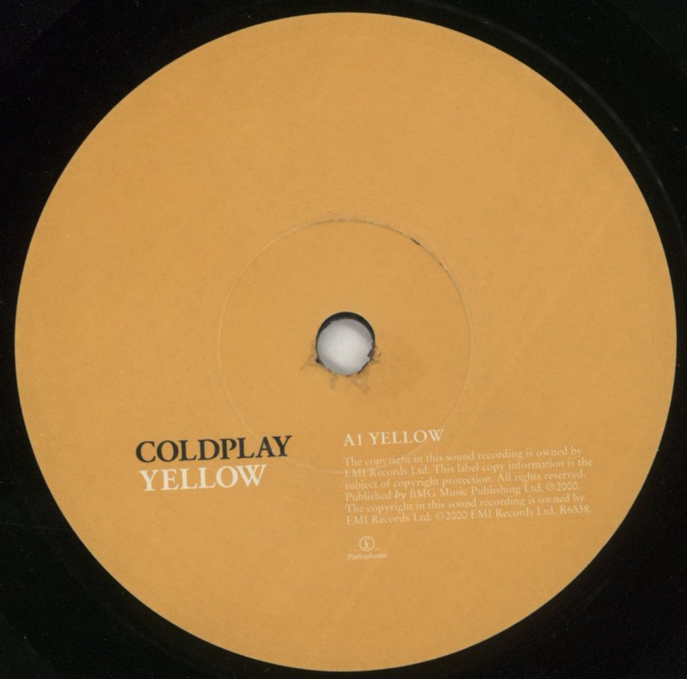 Coldplay Yellow UK 7" vinyl single (7 inch record / 45) DPY07YE159751