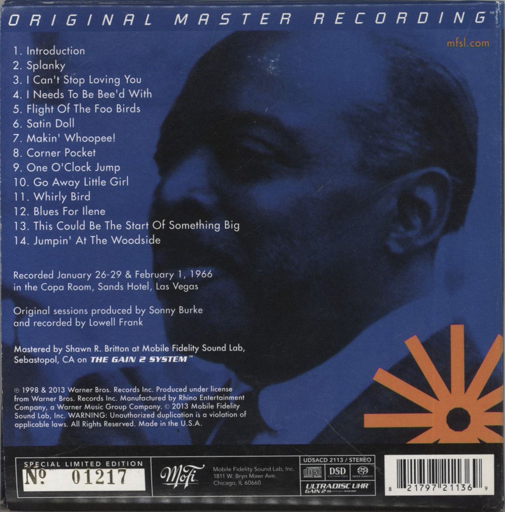 Count Basie Live At The Sands (Before Frank) - Super Audio CD US super audio CD SACD 821797211369