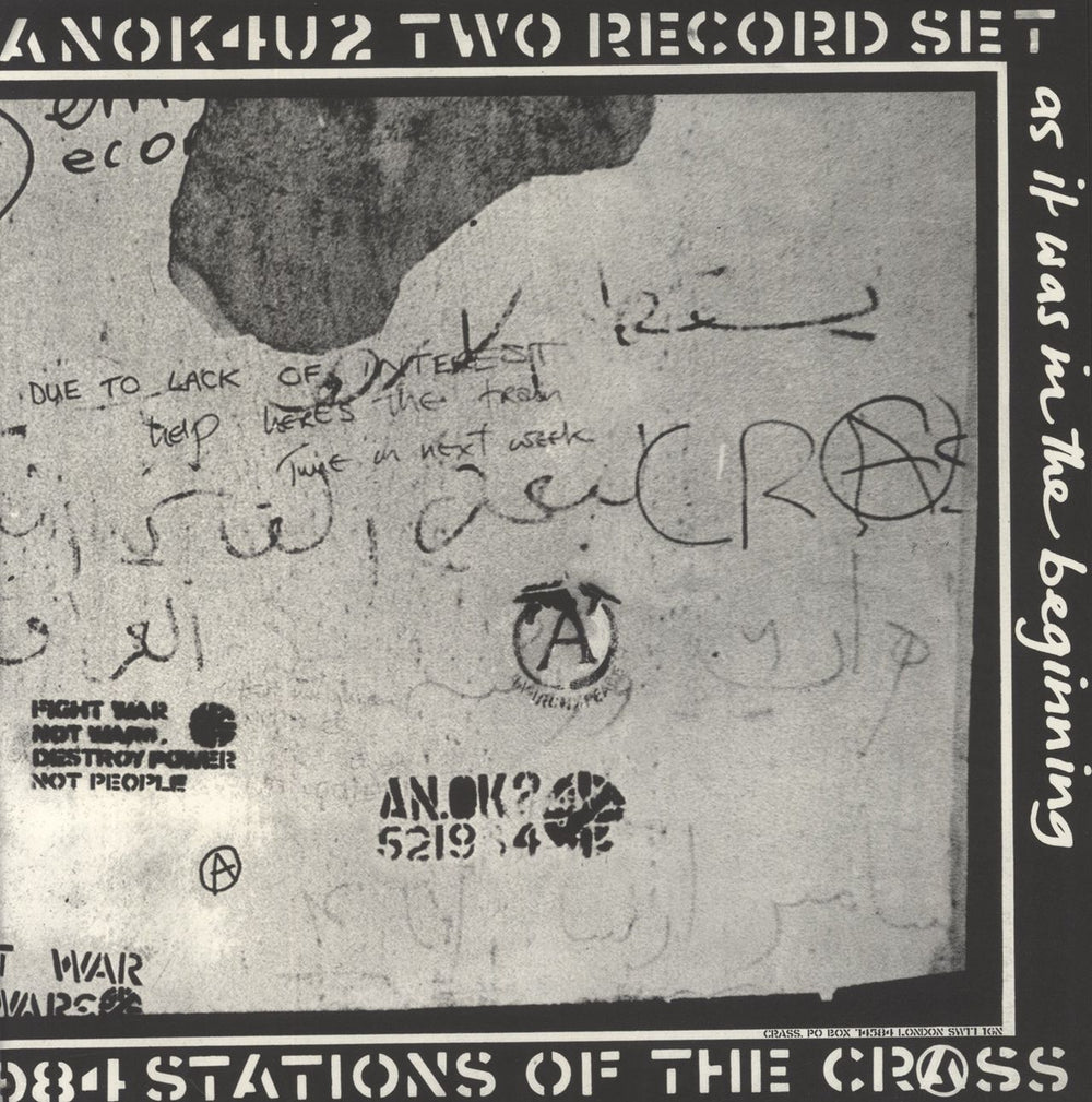 Crass Stations Of The Crass UK 2-LP vinyl record set (Double LP Album) 521984R
