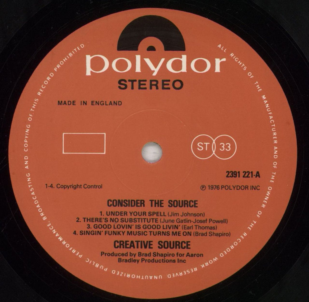 Creative Source Consider The Source UK vinyl LP album (LP record) CXQLPCO856388