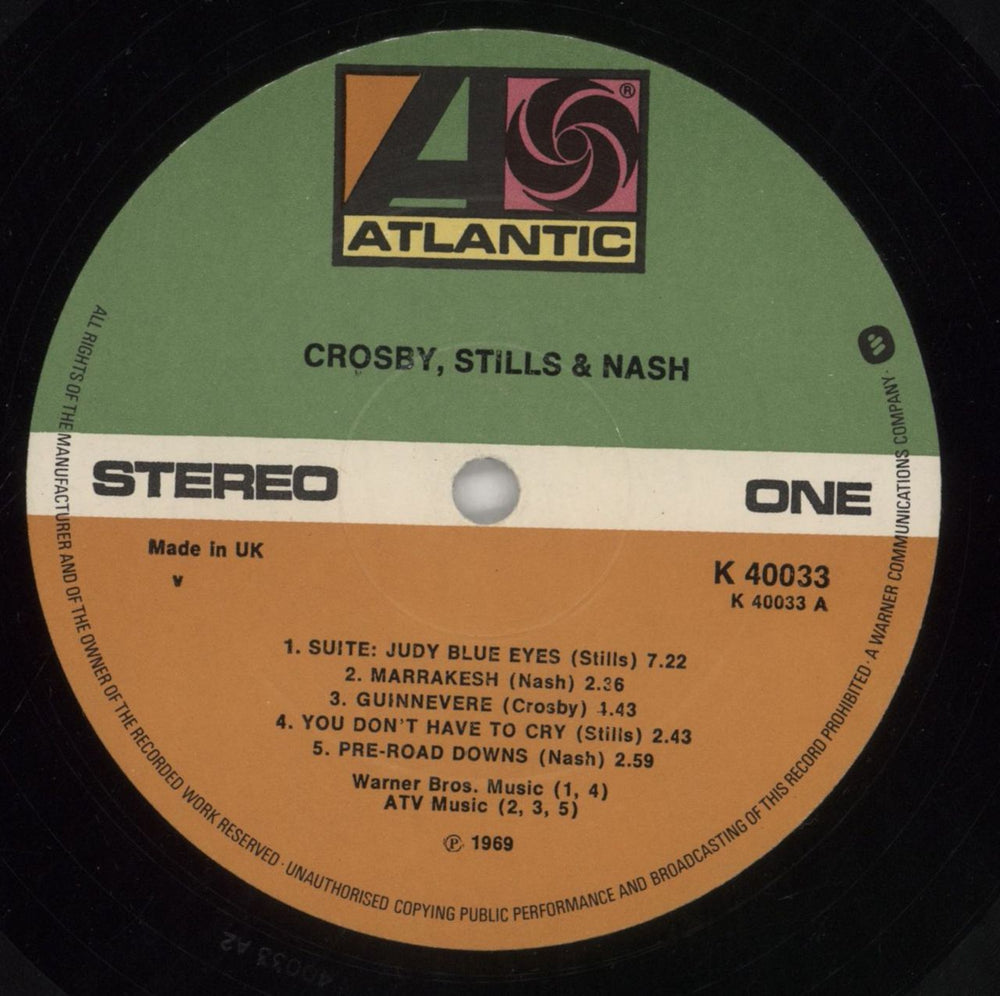 Crosby, Stills & Nash Crosby, Stills & Nash - 3rd + Lyric Insert UK vinyl LP album (LP record) NOYLPCR859826