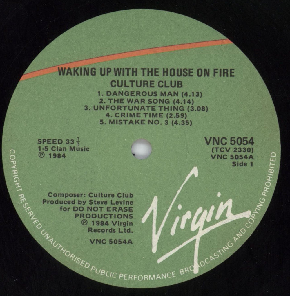 Culture Club Waking Up With The House On Fire South African vinyl LP album (LP record) CULLPWA802637