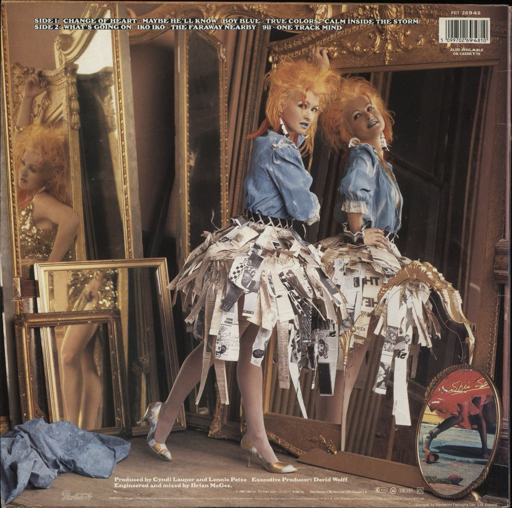 Cyndi Lauper True Colours + Inner - Hype-Stickered UK vinyl LP album (LP record) 5099702694810