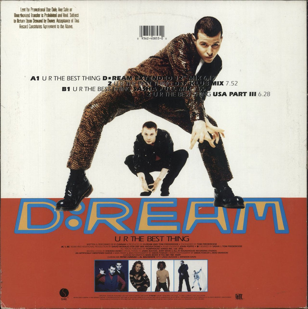 D:Ream U R The Best Thing UK 12" vinyl single (12 inch record / Maxi-single) 745099238803