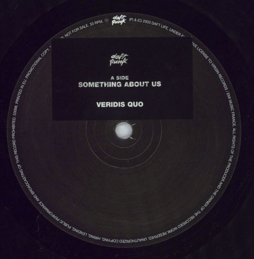 Daft Punk Something About Us UK Promo 12" vinyl single (12 inch record / Maxi-single) VISA8859