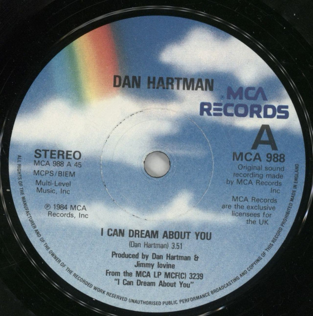 Dan Hartman I Can Dream About You UK 7" vinyl single (7 inch record / 45) DHA07IC517788