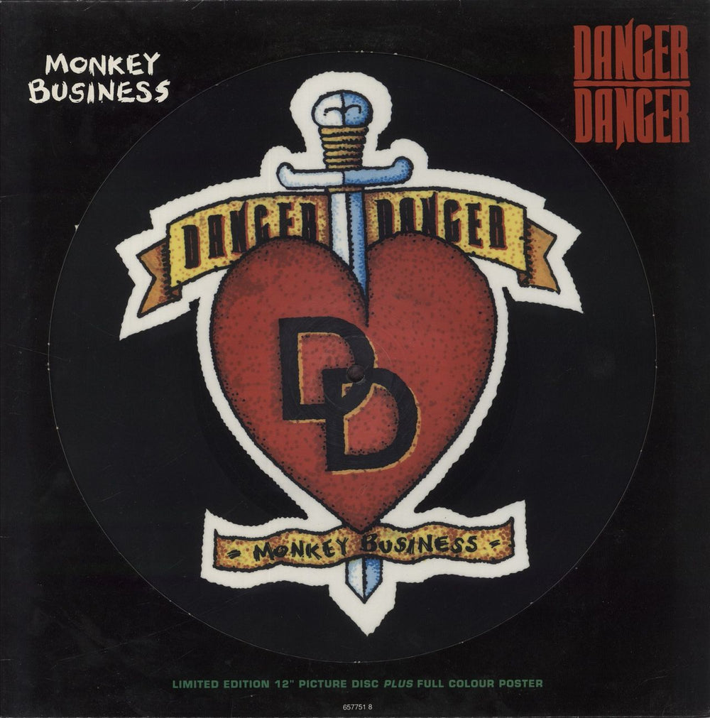 Danger Danger Monkey Business + Poster UK 12" vinyl picture disc (12 inch picture record) 6577518