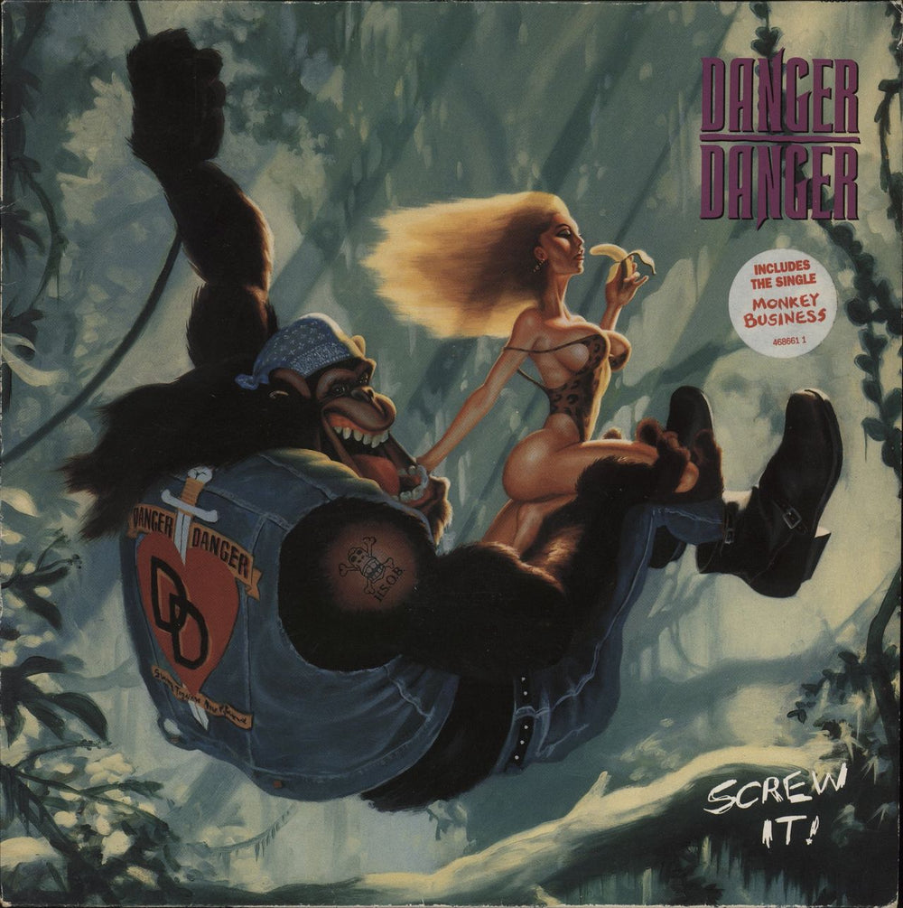 Danger Danger Screw It! - Hype Stickered - VG UK vinyl LP album (LP record) EPC4686611