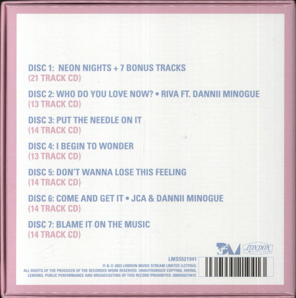 Dannii Minogue Neon Nights 20 UK CD Album Box Set 5060555219413