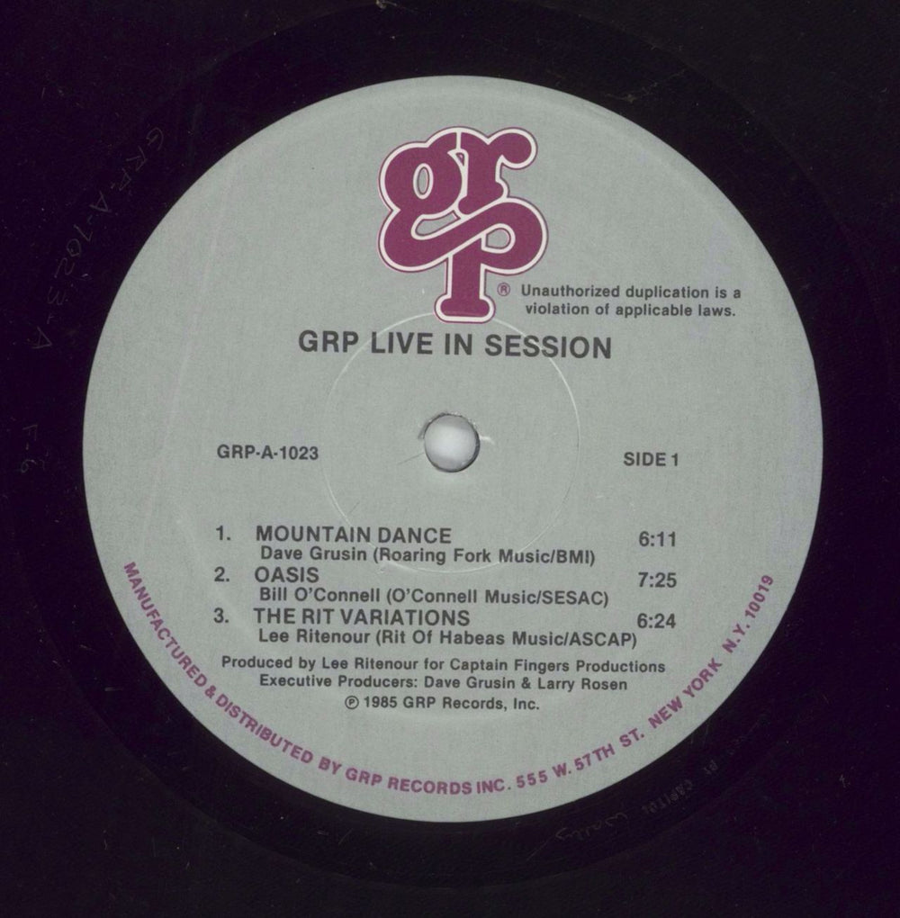 Dave Grusin GRP Live In Session US vinyl LP album (LP record) DGULPGR861820