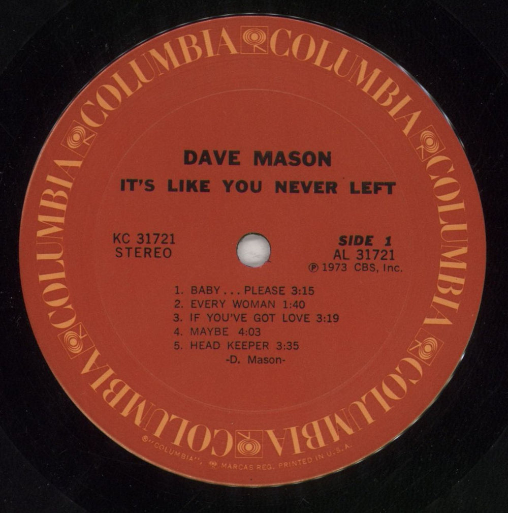 Dave Mason It's Like You Never Left US vinyl LP album (LP record) DMSLPIT315203