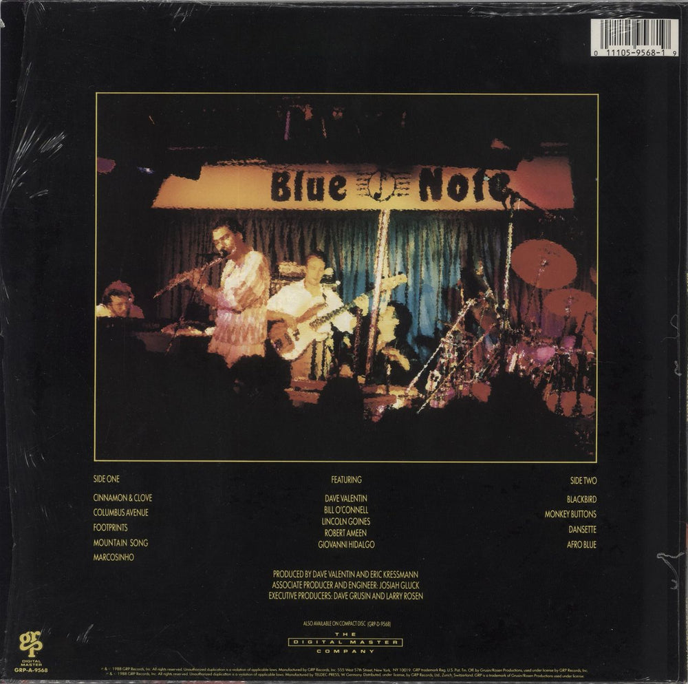 Dave Valentin Live At The Blue Note Swiss vinyl LP album (LP record) 011105956819