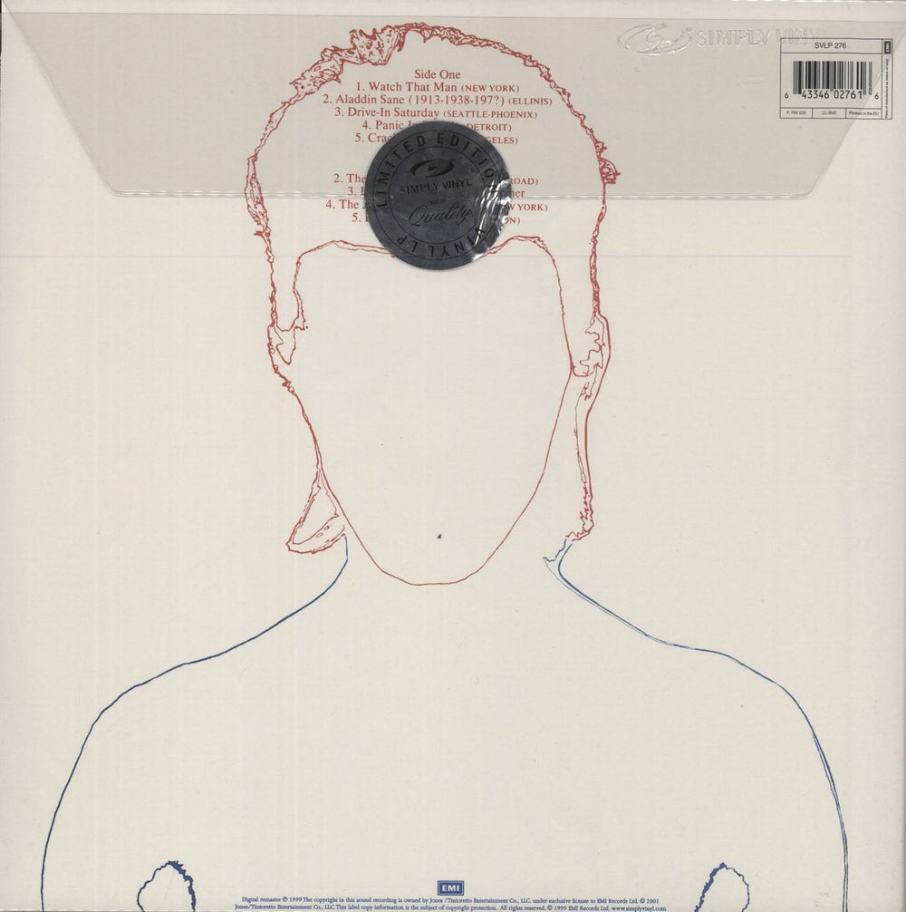 David Bowie Aladdin Sane UK vinyl LP album (LP record) 643346027616