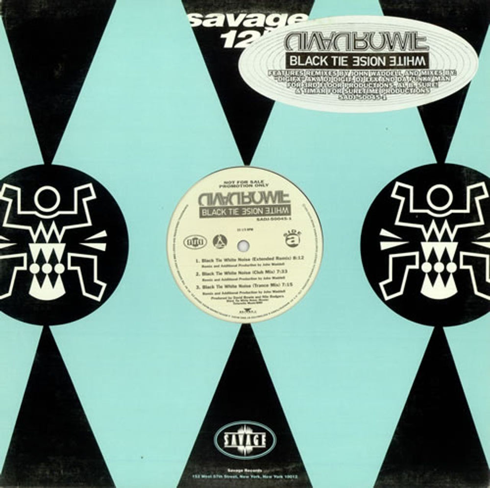 David Bowie Black Tie White Noise US Promo 12" vinyl single (12 inch record / Maxi-single) SADJ500451
