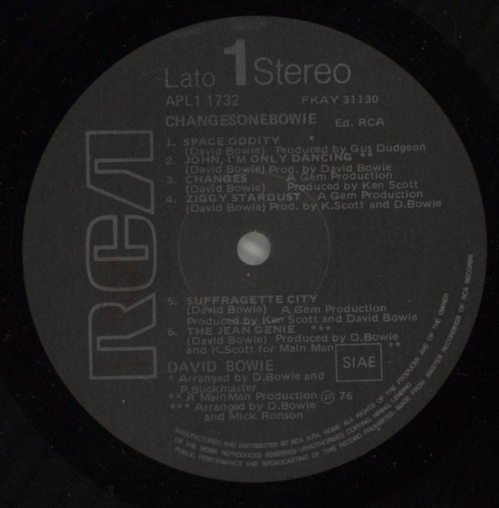 David Bowie ChangesTwoBowie Italian vinyl LP album (LP record) BOWLPCH880548