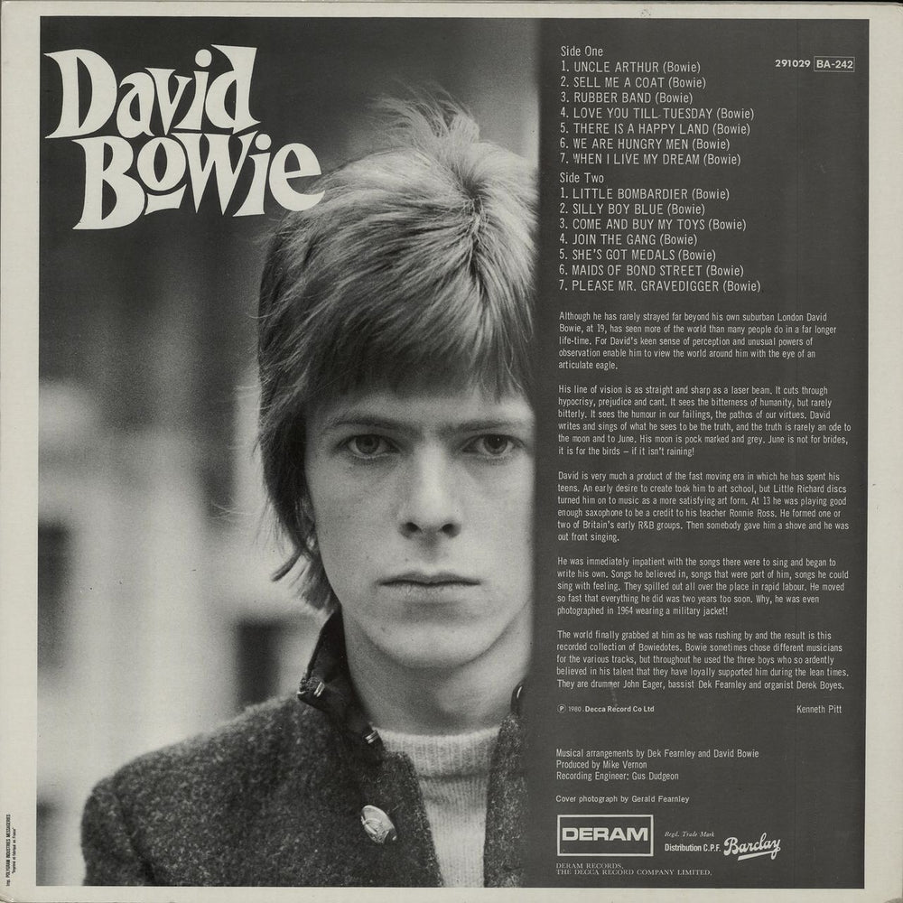 David Bowie David Bowie French vinyl LP album (LP record) BOWLPDA159605