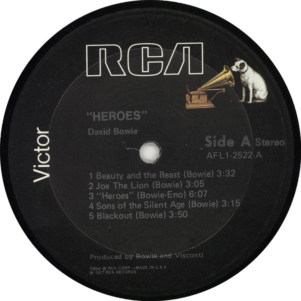 David Bowie Heroes US vinyl LP album (LP record) BOWLPHE240626