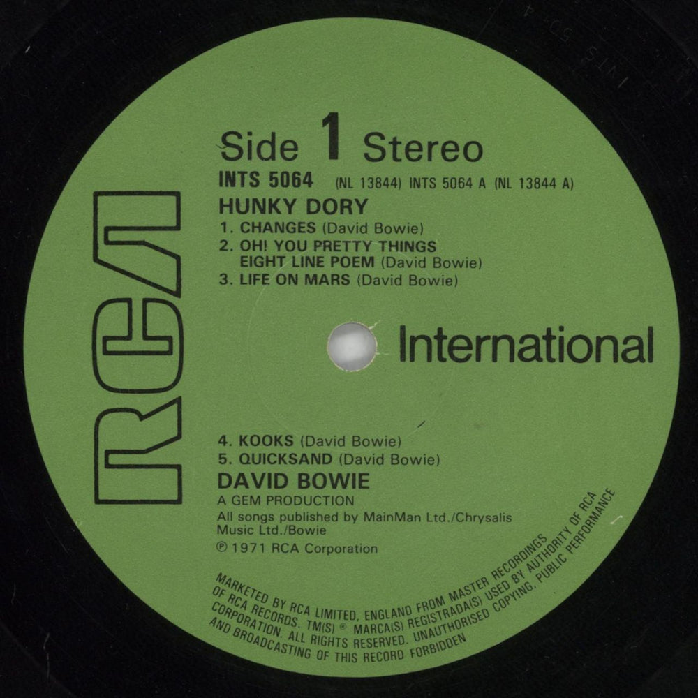 David Bowie Hunky Dory - VG UK vinyl LP album (LP record) BOWLPHU817355