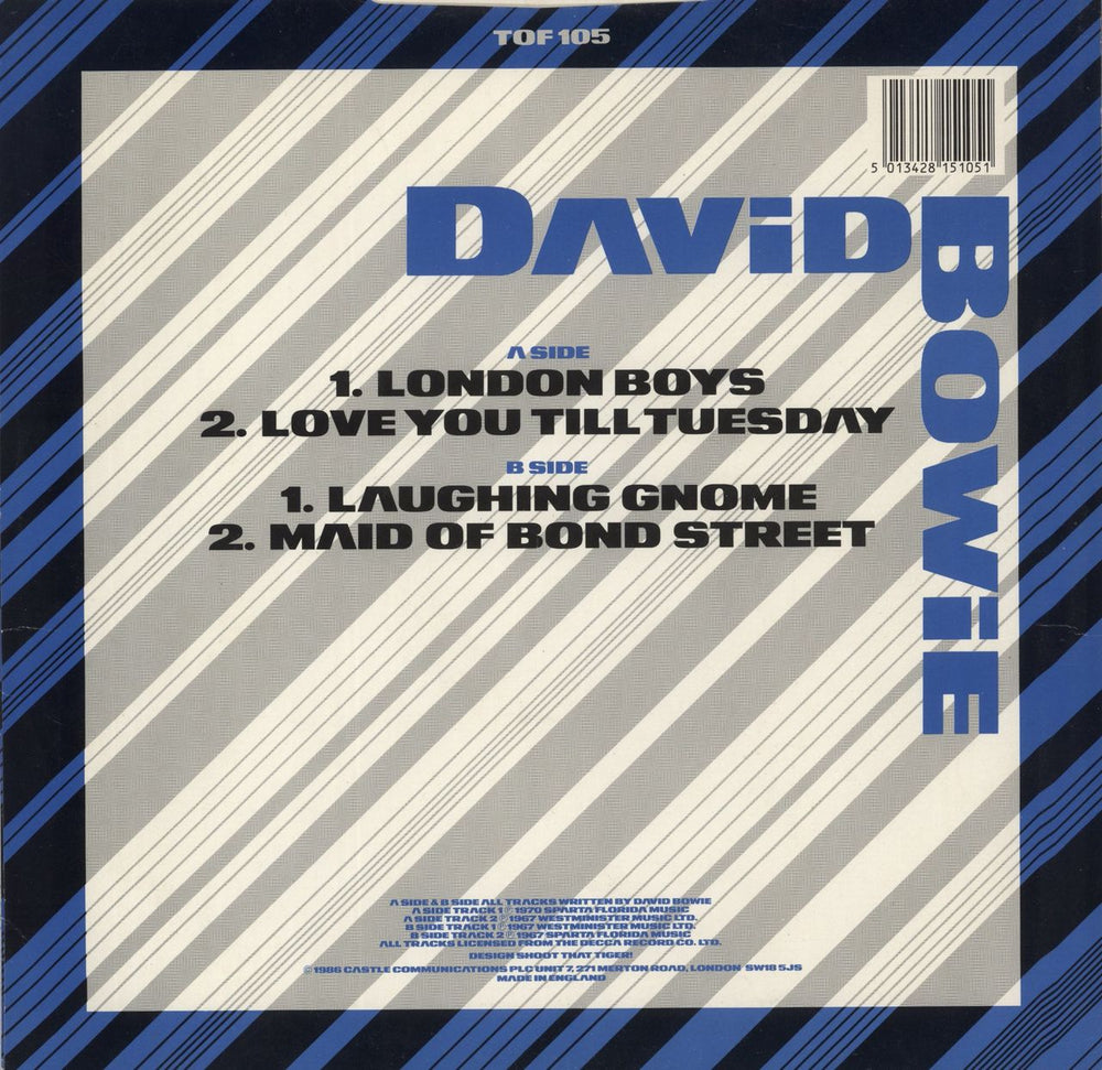 David Bowie London Boys UK 12" vinyl single (12 inch record / Maxi-single) 5013428151051