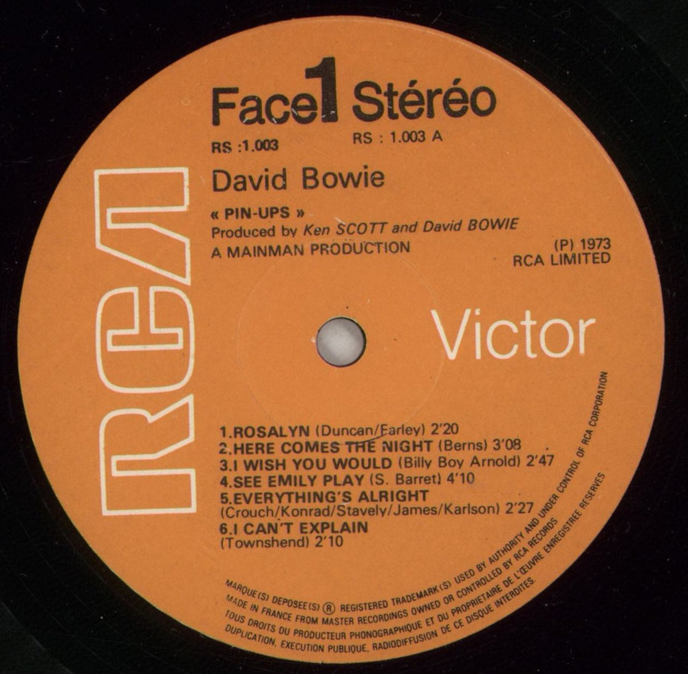 David Bowie Pin Ups French vinyl LP album (LP record) BOWLPPI878319