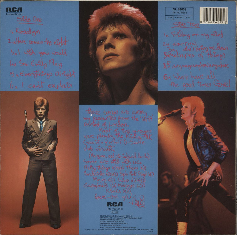 David Bowie Pin Ups German vinyl LP album (LP record) 035628465313