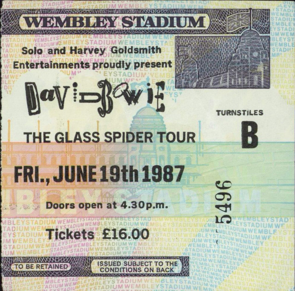 David Bowie The Glass Spider Tour + Ticket Stub UK tour programme
