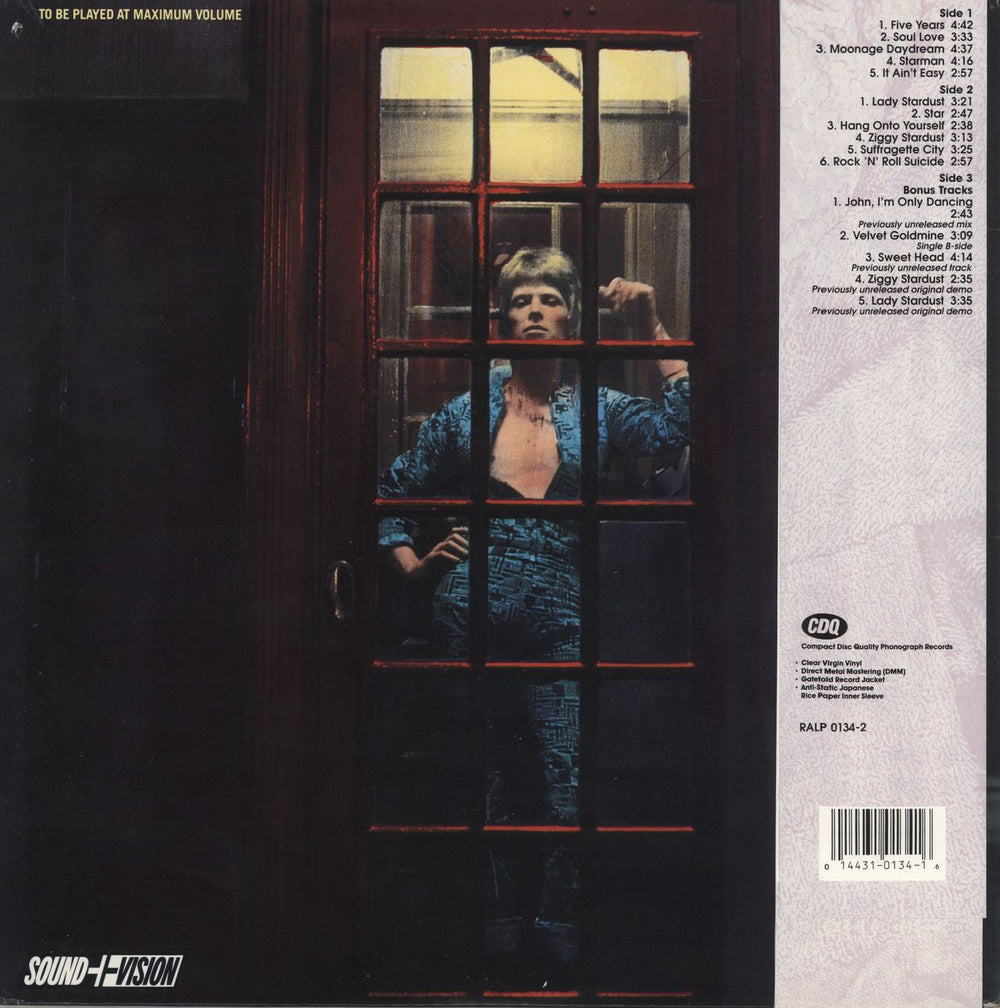 David Bowie The Rise And Fall Of Ziggy - Clear + Belly Band US 2-LP vinyl record set (Double LP Album) 014431013416