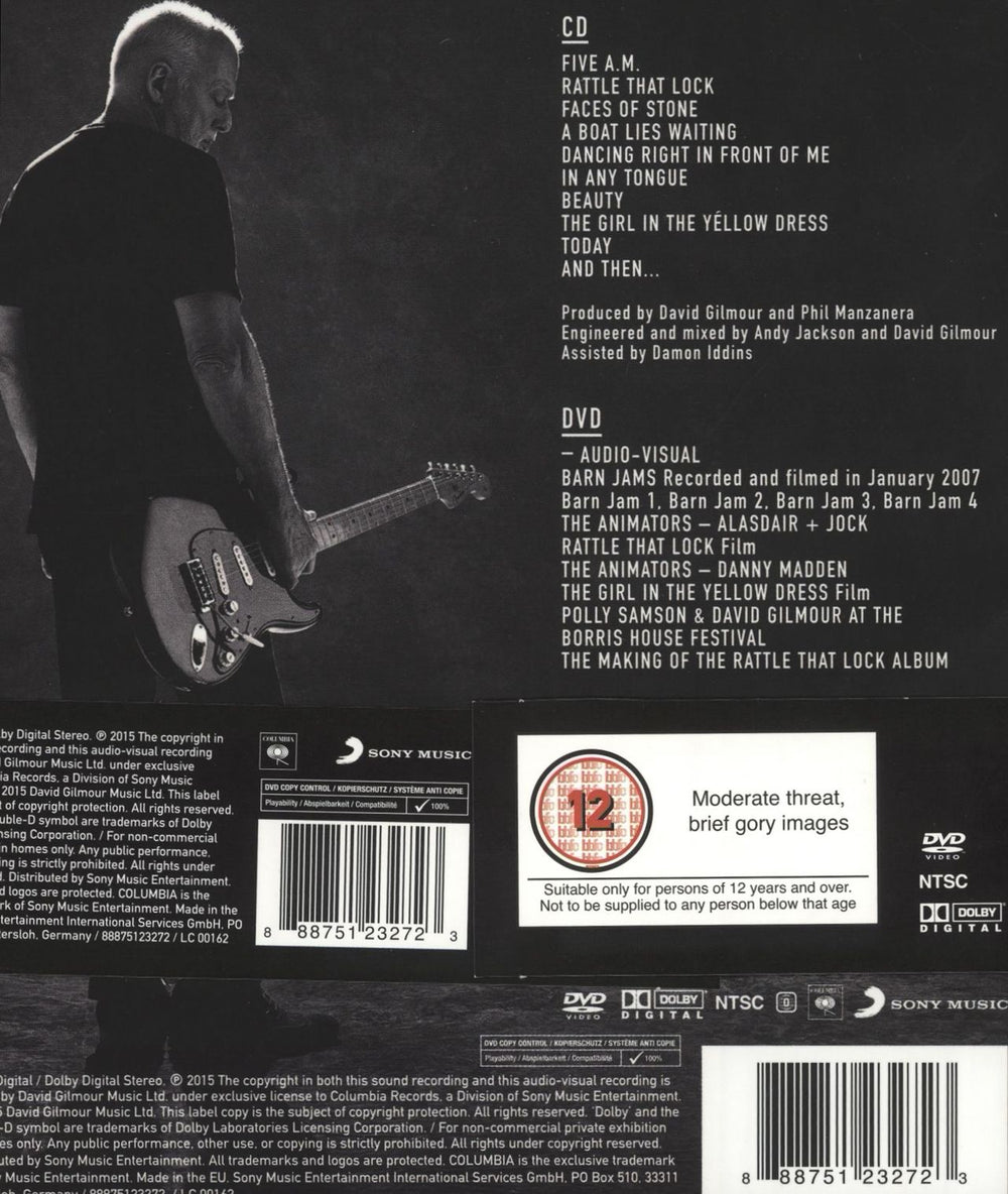 David Gilmour Rattle That Lock UK 2 CD album set (Double CD) 888751232723