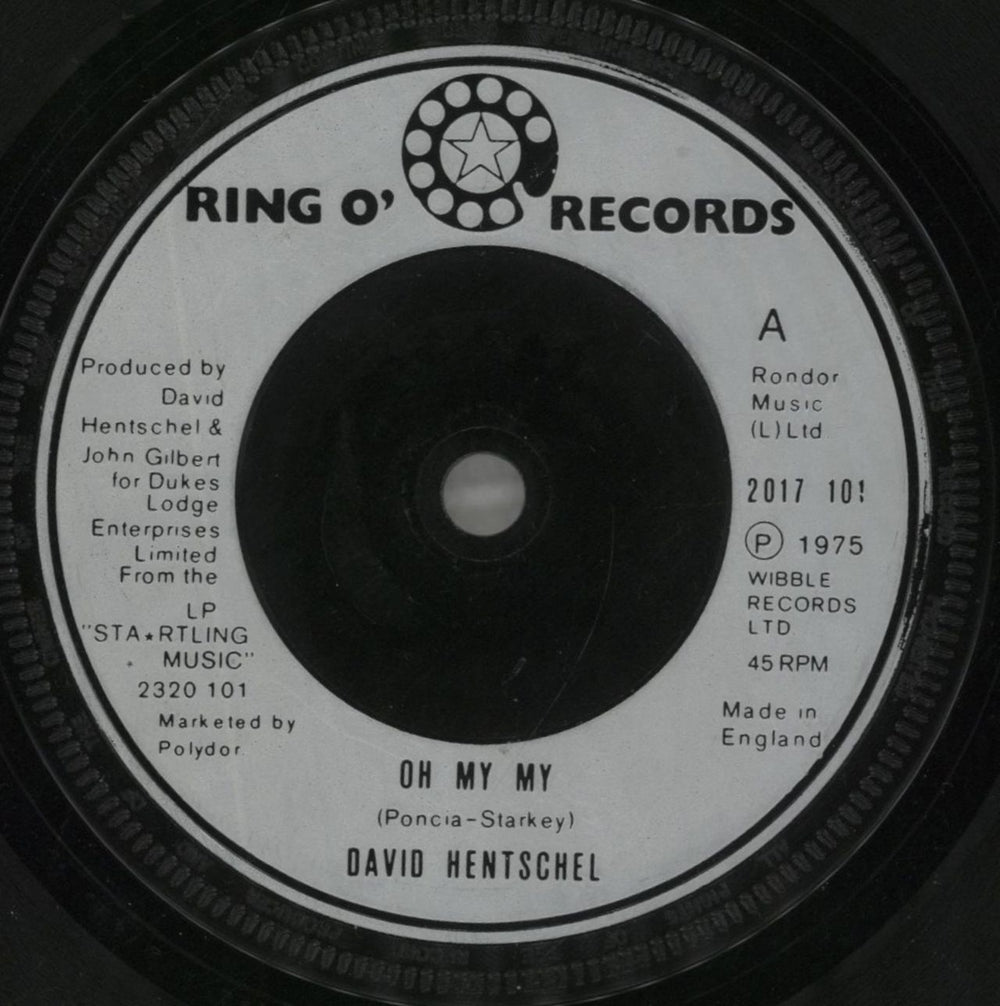 David Hentschel Oh My My UK 7" vinyl single (7 inch record / 45) 2017101