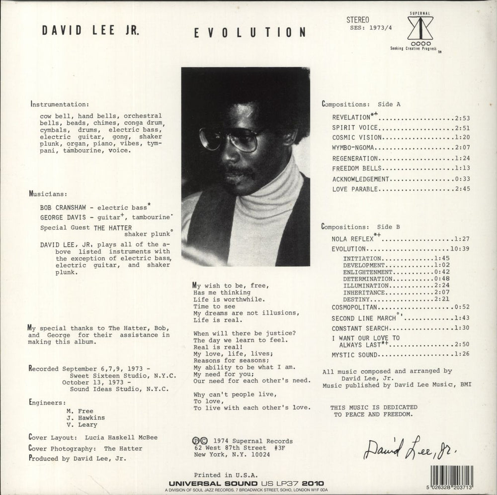 David Lee Jr. Evolution UK vinyl LP album (LP record) 5026328203713