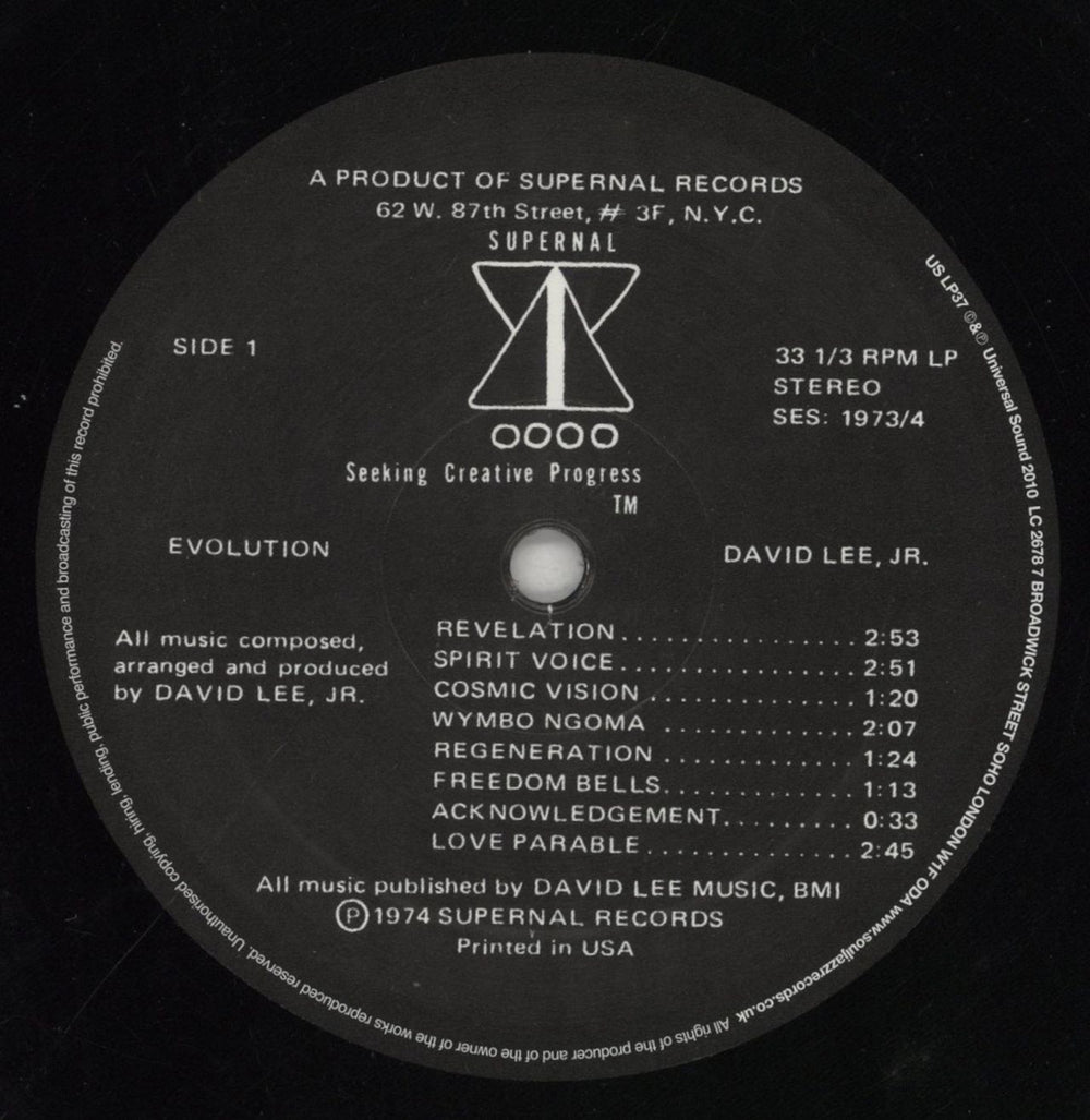 David Lee Jr. Evolution UK vinyl LP album (LP record) 8KXLPEV853677