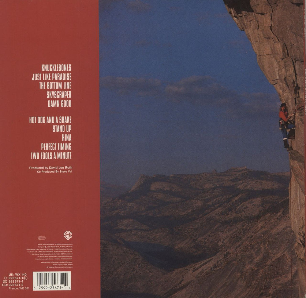 David Lee Roth Skyscraper UK vinyl LP album (LP record) 075992567114