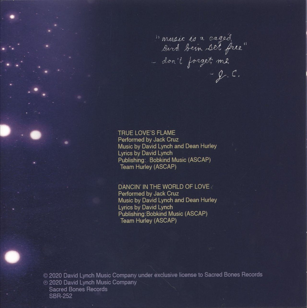 David Lynch The Flame Of Love - Clear Vinyl US 7" vinyl single (7 inch record / 45)