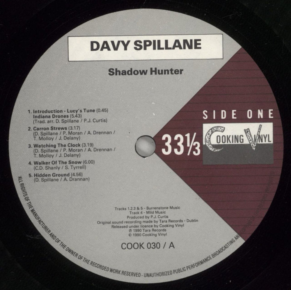 Davy Spillane Shadow Hunter UK vinyl LP album (LP record) DSPLPSH495401