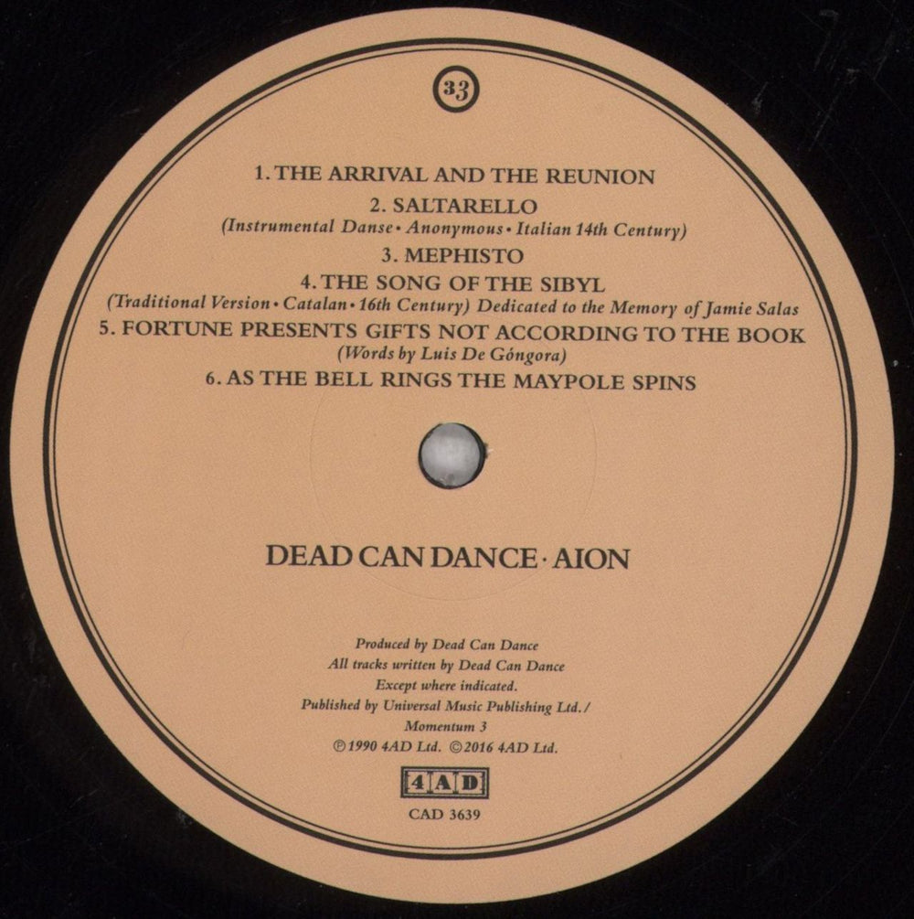 Dead Can Dance Aion UK vinyl LP album (LP record) DCDLPAI846717