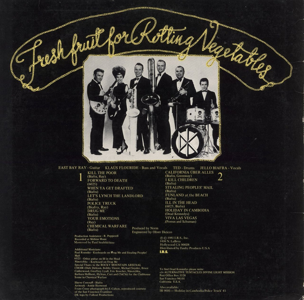 Dead Kennedys Fresh Fruit For Rotting Vegetable US vinyl LP album (LP record)