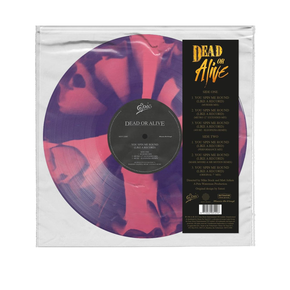 Dead Or Alive You Spin Me Round (Like A Record) - 40th Anniversary Purple & Pink Marbled Vinyl UK 12" vinyl single (12 inch record / Maxi-single) MOV12080