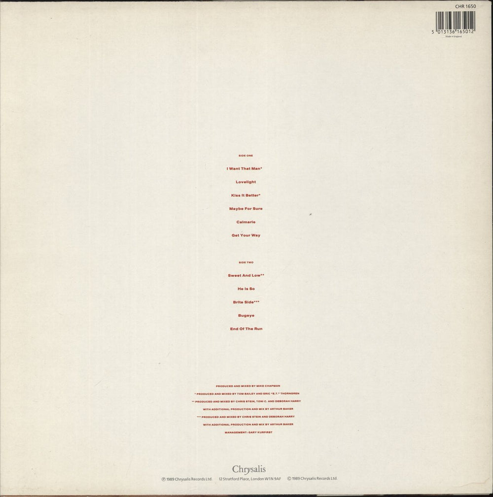 Debbie Harry Def, Dumb & Blonde - Price Stickered UK vinyl LP album (LP record) 5013136165012