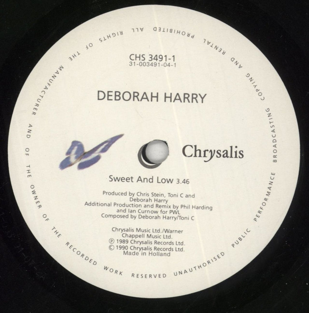 Debbie Harry Sweet And Low UK 7" vinyl single (7 inch record / 45) DEB07SW854042