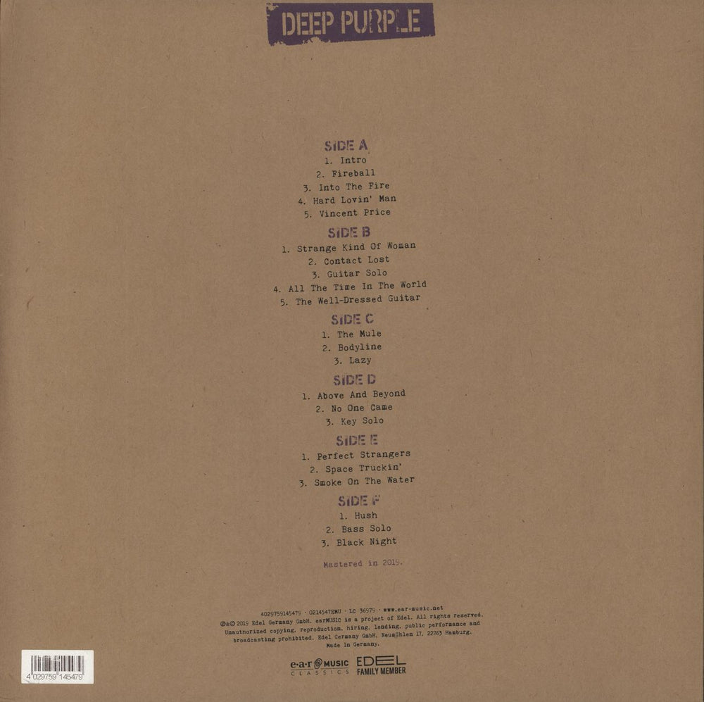 Deep Purple Live In Rome 2013 - Coloured Vinyl UK 3-LP vinyl record set (Triple LP Album) 4029759145479'2019