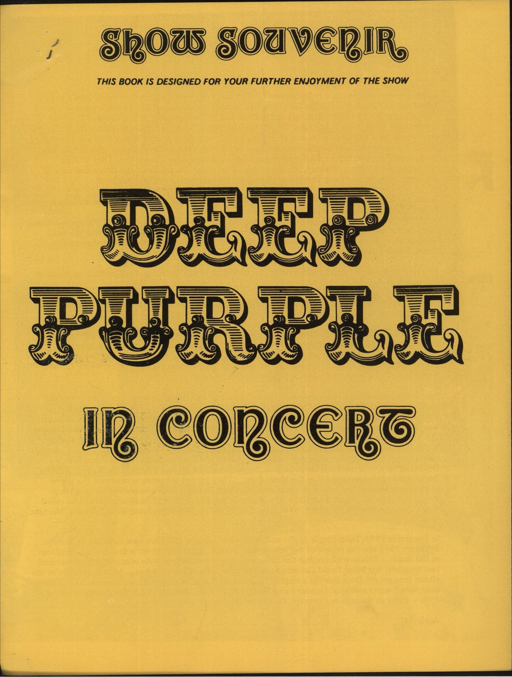 Deep Purple Show Souvenir In Concert + ticket stub UK tour programme
