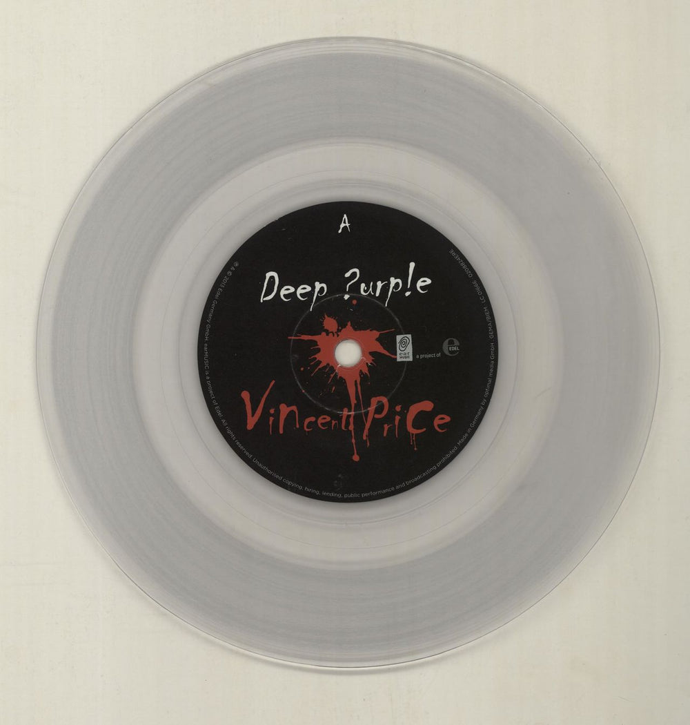 Deep Purple Vincent Price - Clear Vinyl + Numbered Sleeve German 7" vinyl single (7 inch record / 45) DEE07VI680621