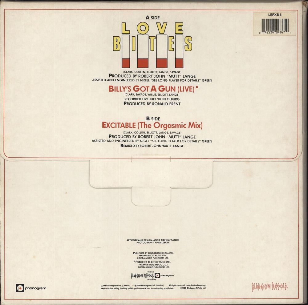 Def Leppard Love Bites - Box Set - EX UK Vinyl Box Set 042287048214