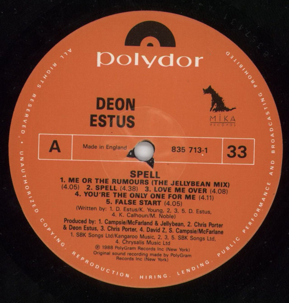 Deon Estus Spell - Hype Sticker UK vinyl LP album (LP record) DEOLPSP870909